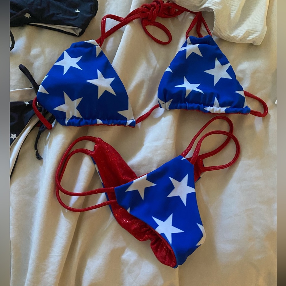 Blue and Red Star Bikini Set